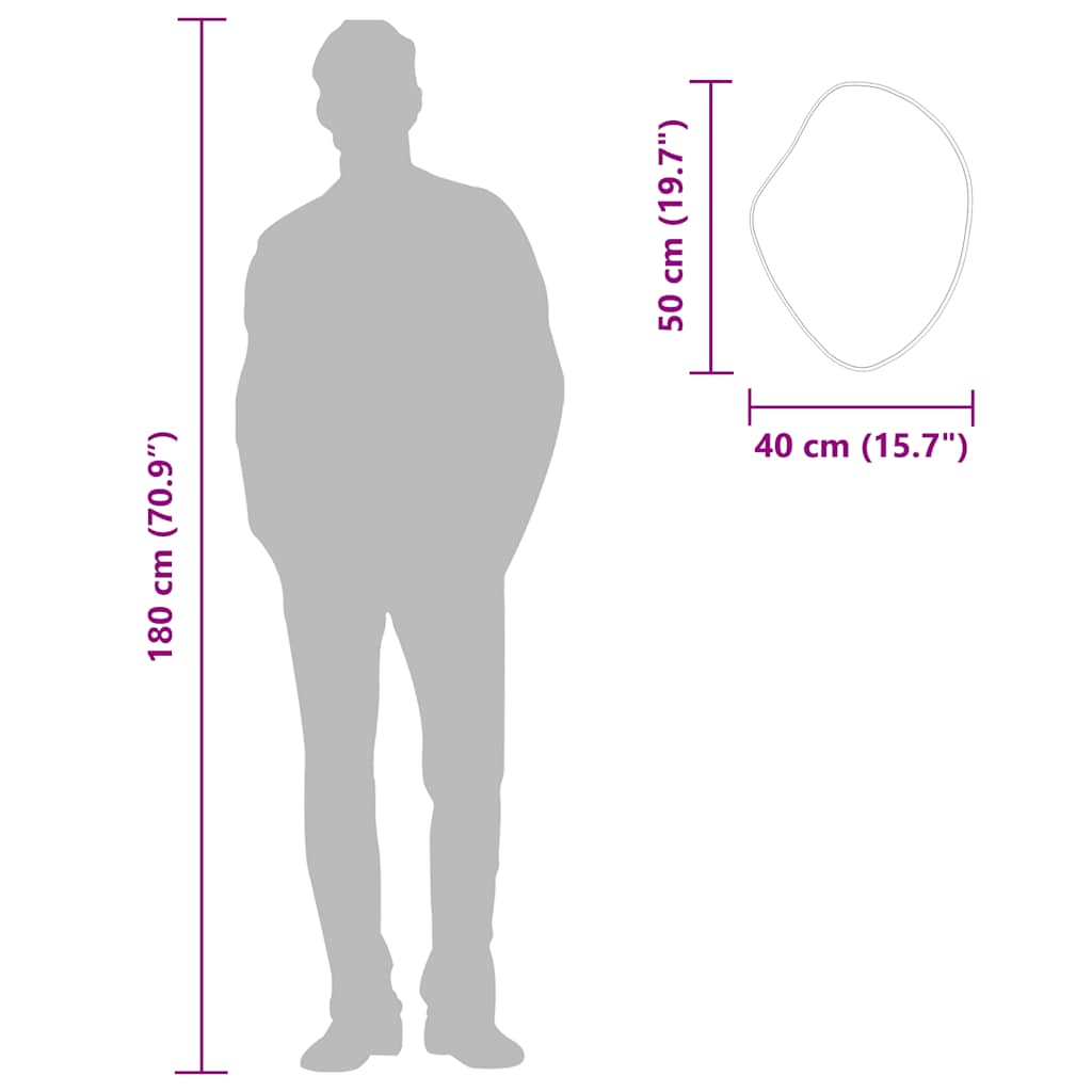 Miroir mural Noir 50x40 cm - 7