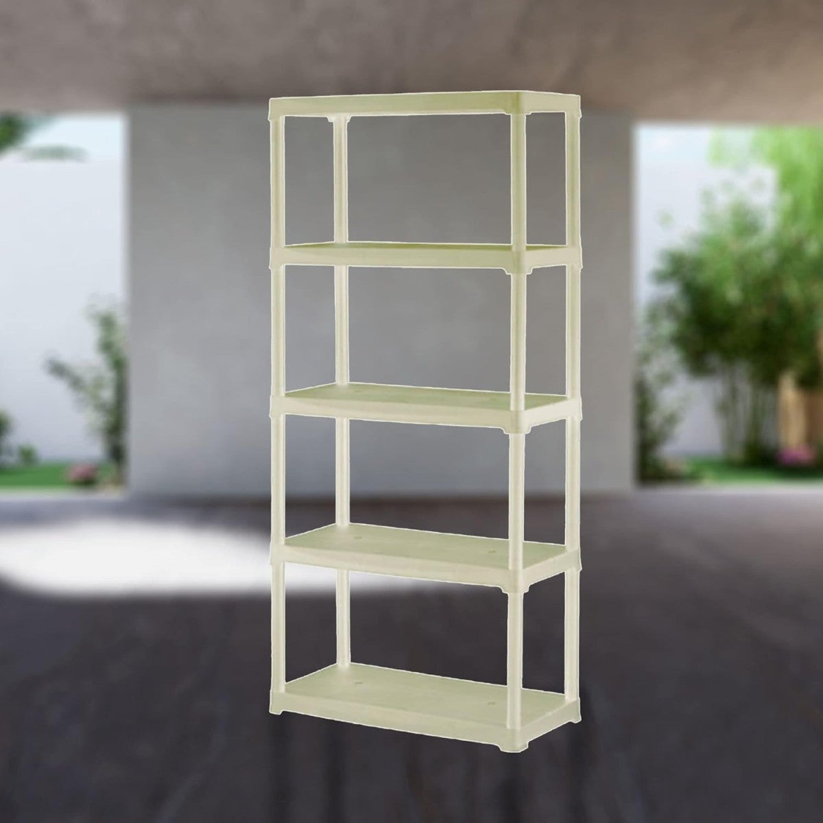 Estante de arrumacao 5 niveis 80x40x176 cm - Estante bege em polipropileno resistente - Suporta 150 kg - Anti humidade - Art Plast - 6