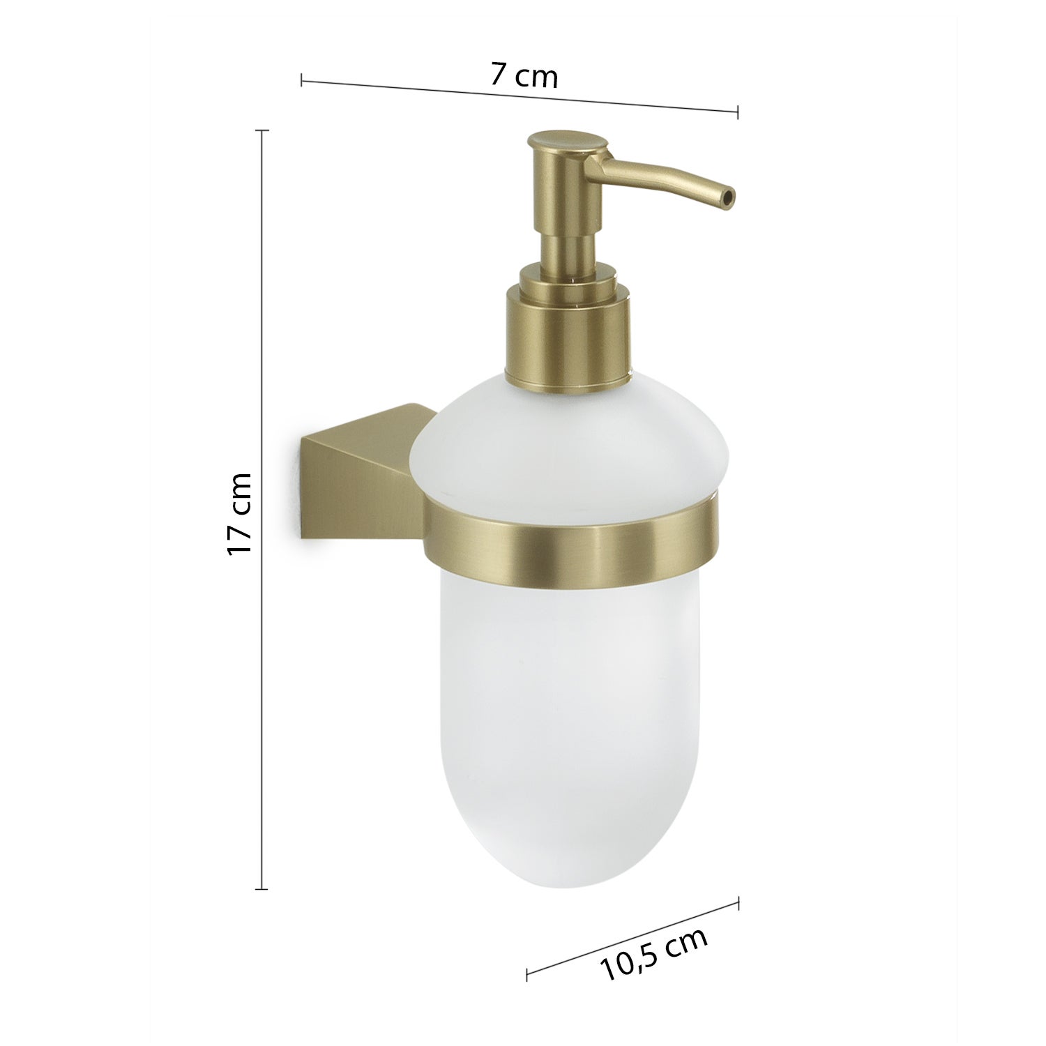 Distributeur de savon mural avec distributeur en plastique en acier inoxydable et Cromall TN80 Gedy série TONALE Or Mat - 5
