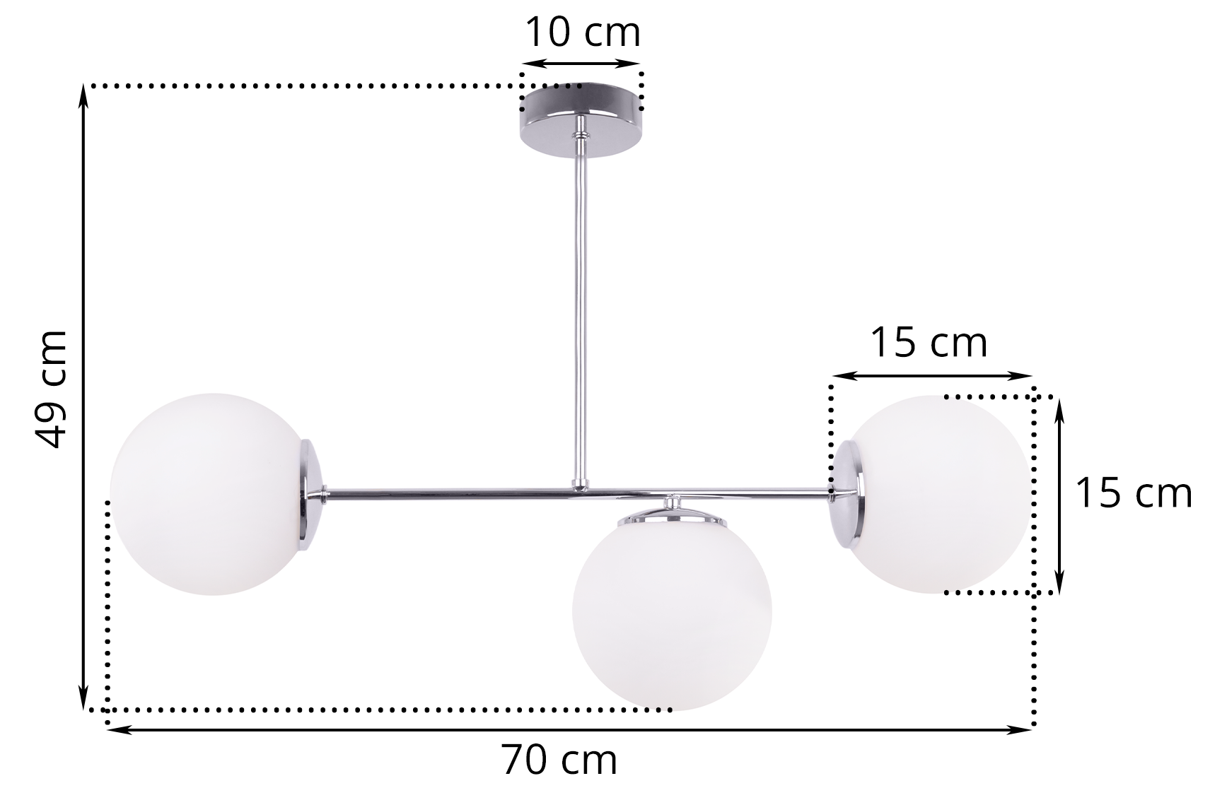 Lampa sufitowa wisząca Siena modern 3xE14 abażur kula srebrna/biała Light Home LH - 6