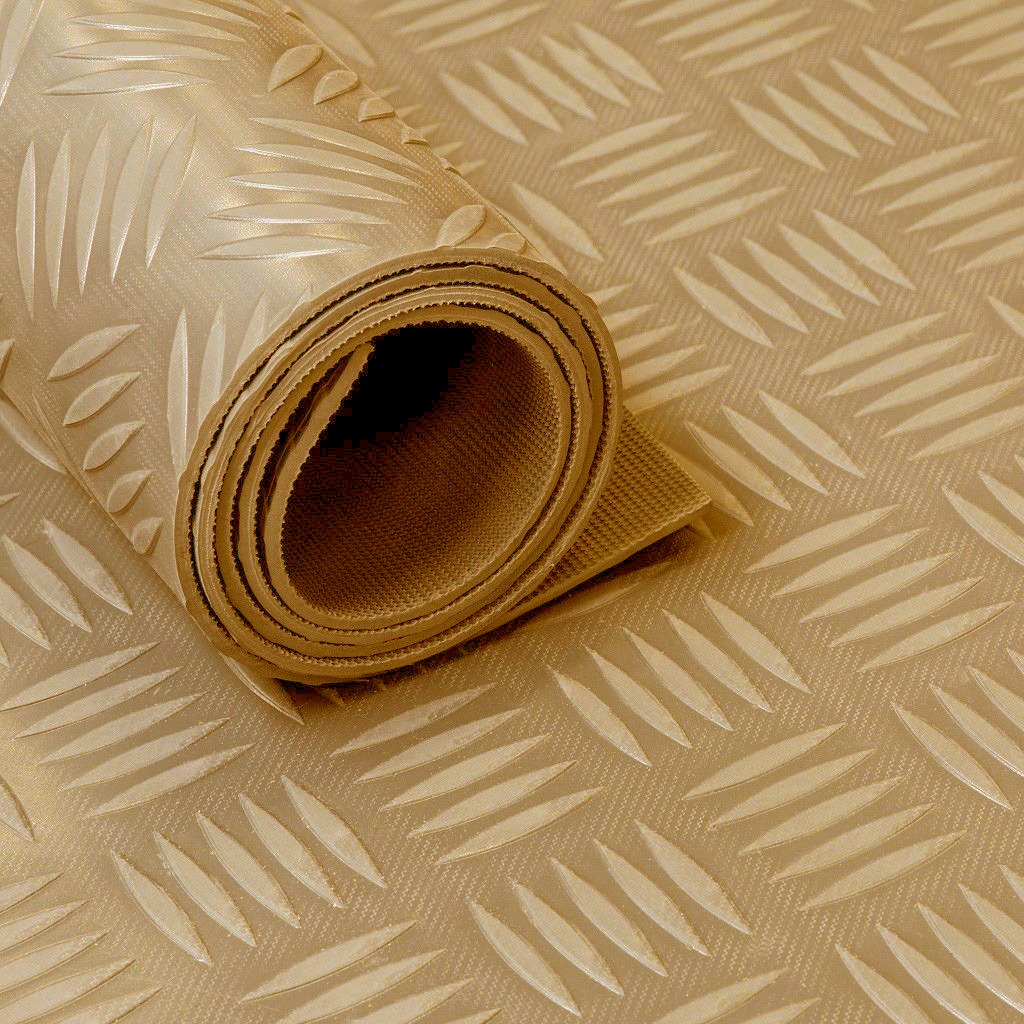 Alfombra de goma / alfombra de goma en rollo traanplaat 3mm beige - ancho 150 cm - por metro lineal