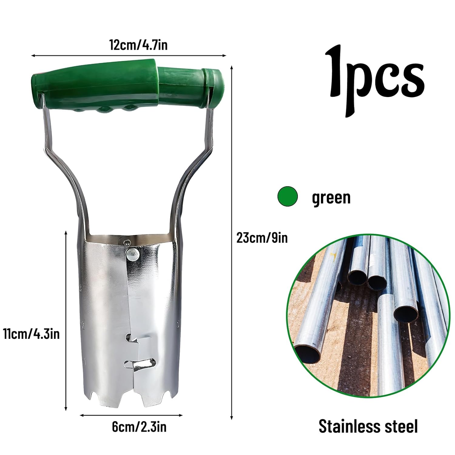 Trapiantatrice Per Piantine In Acciaio Inox - Strumento Da Giardino Per Bulbi, Alberi Da Frutto, Design Ergonomico