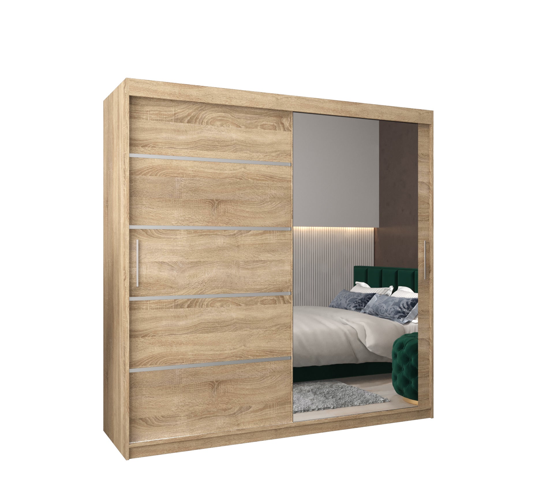 Szafa przesuwna garderoba Verona 2 200 x 62 x 200 cm Sonoma - Abiks Meble