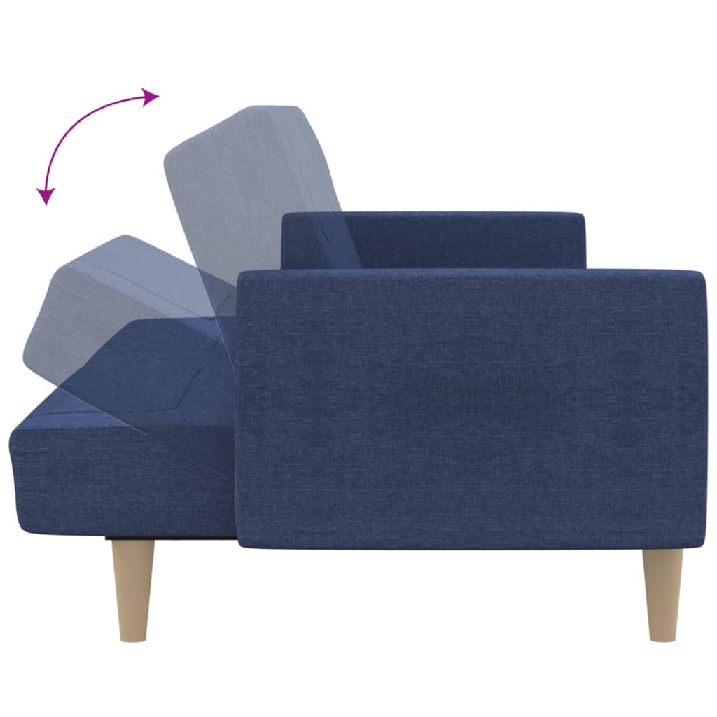 Canapé-lit | Lit simple | Canapé convertible à 2 places bleu tissu CFW51738 - 7