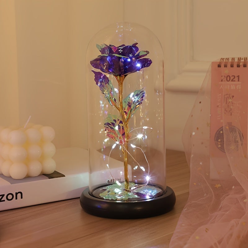 7 Couleurs Change Rose Fleur 3D Lampe Souvenir Saint Valentin