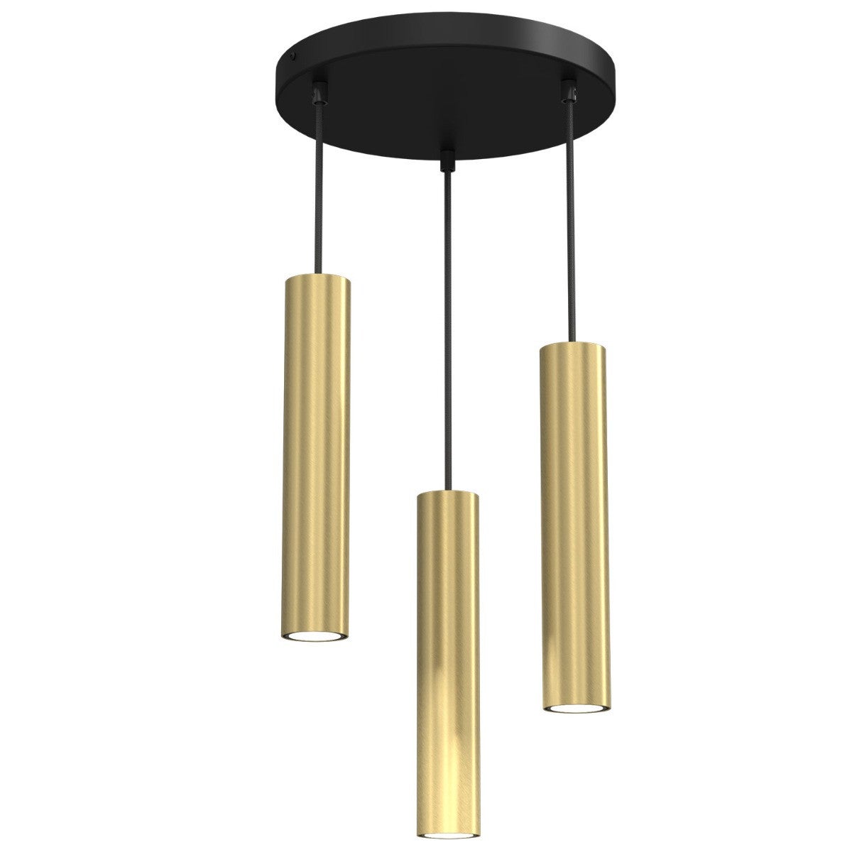 Lampa wisząca Raito mosiądz szczotkowana-czarna 3xGU10x8W tuby wym: 110 x 30 x 30 cm metal Luminex