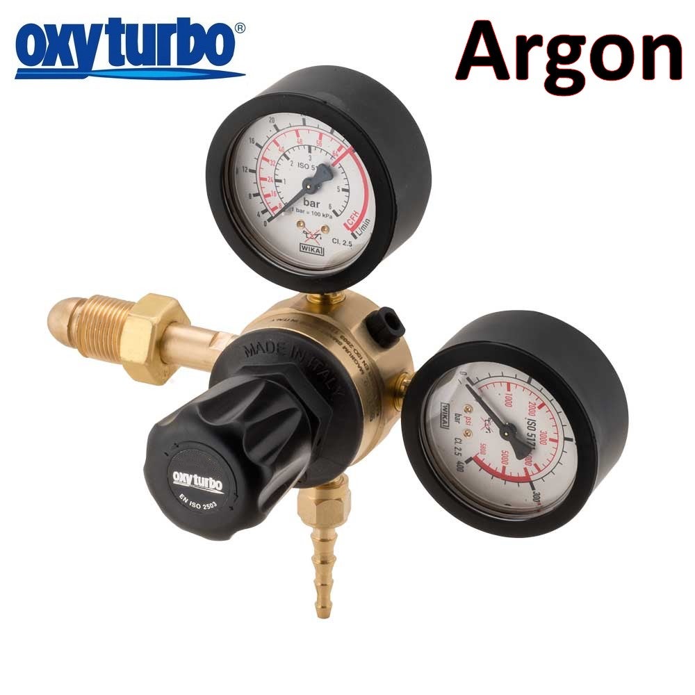 RIDUTTORE PRESSIONE OXYTURBO ATTACCO MASCHIO PER ARGON CO2 MIX PER