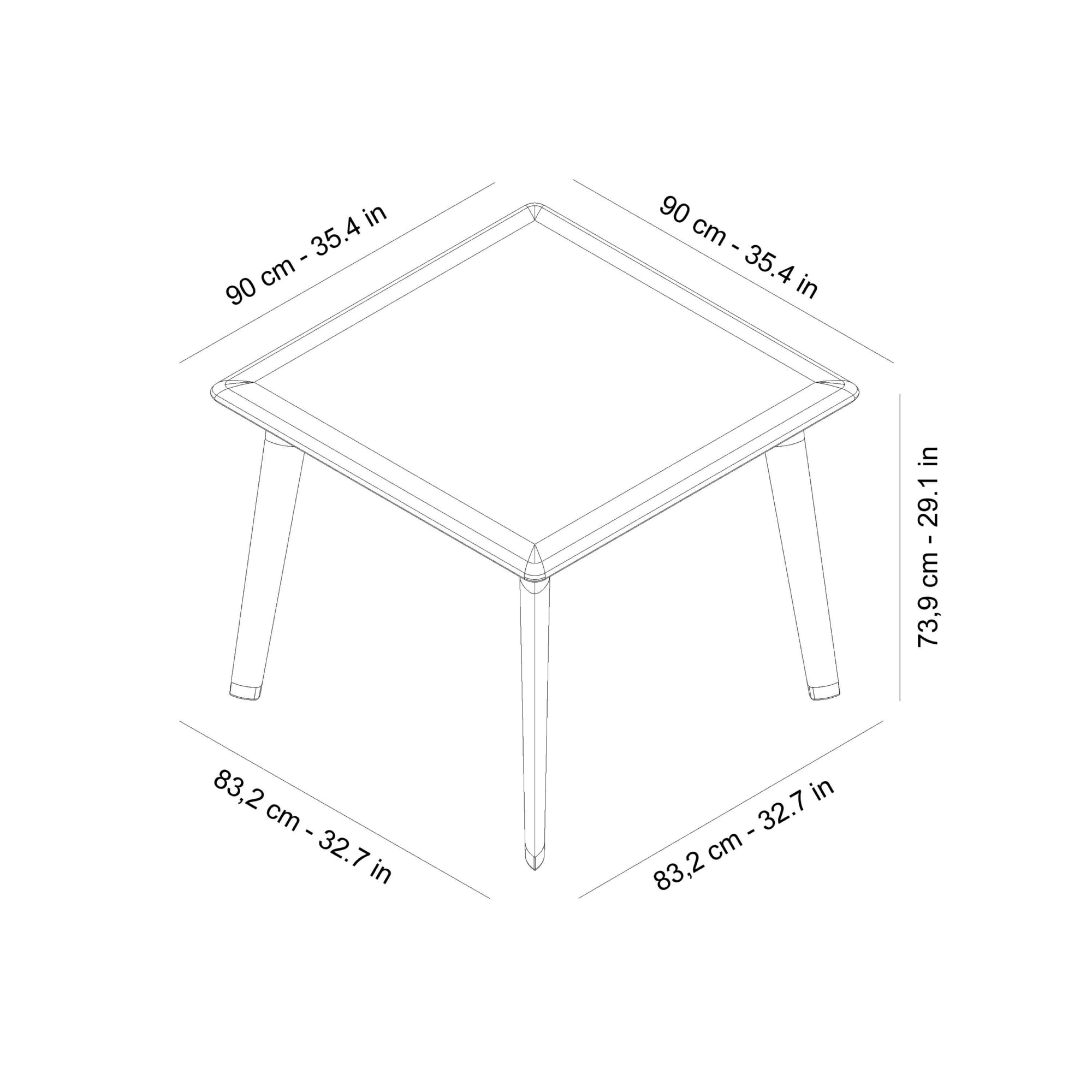 Resol Tavolo New Dessa Quadrato 90x90 Cm – Sabbia – Polipropilene Per Interni Ed Esterni