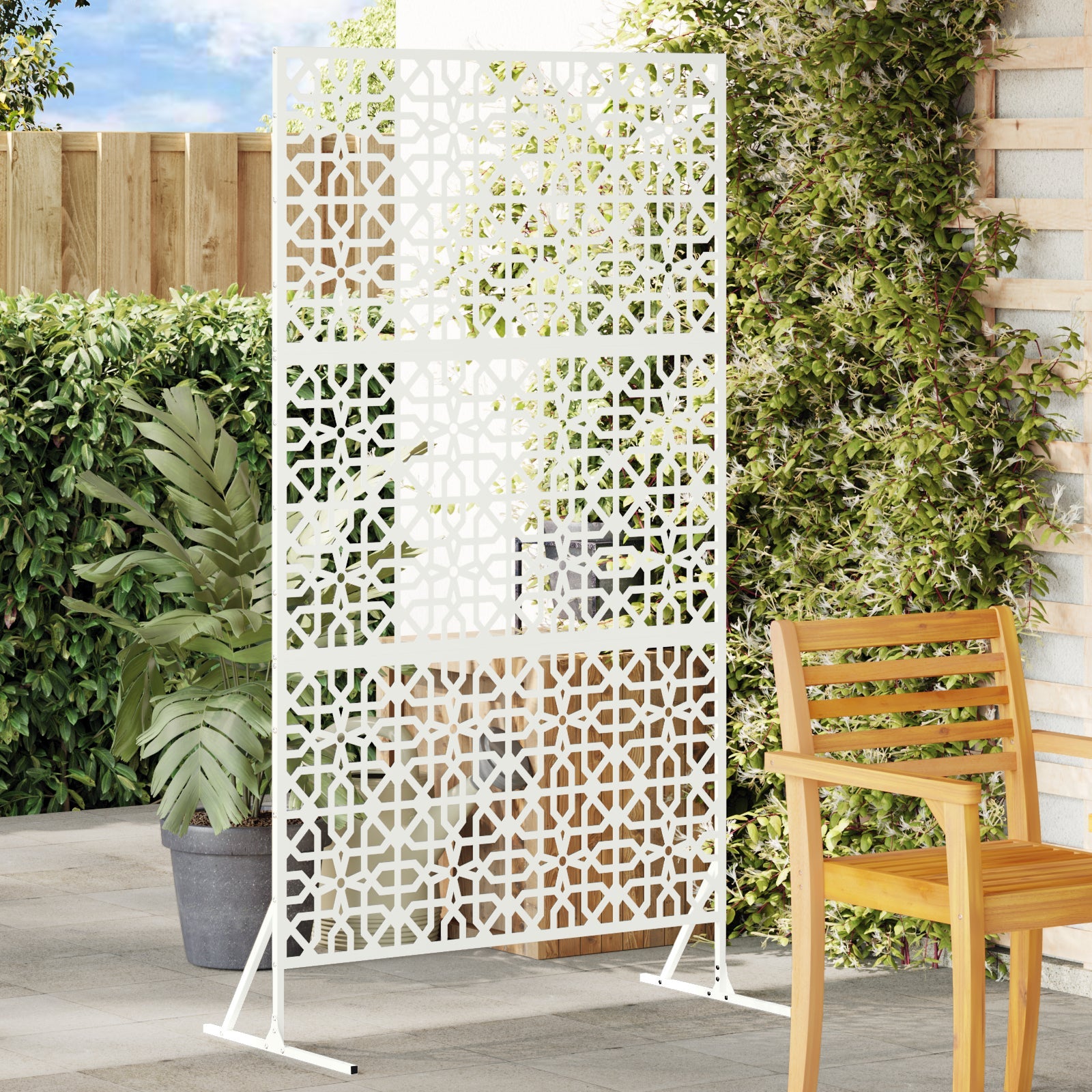 Ekran prywatności Biały 100 x 50 x 180 cm Stal vidaXL
