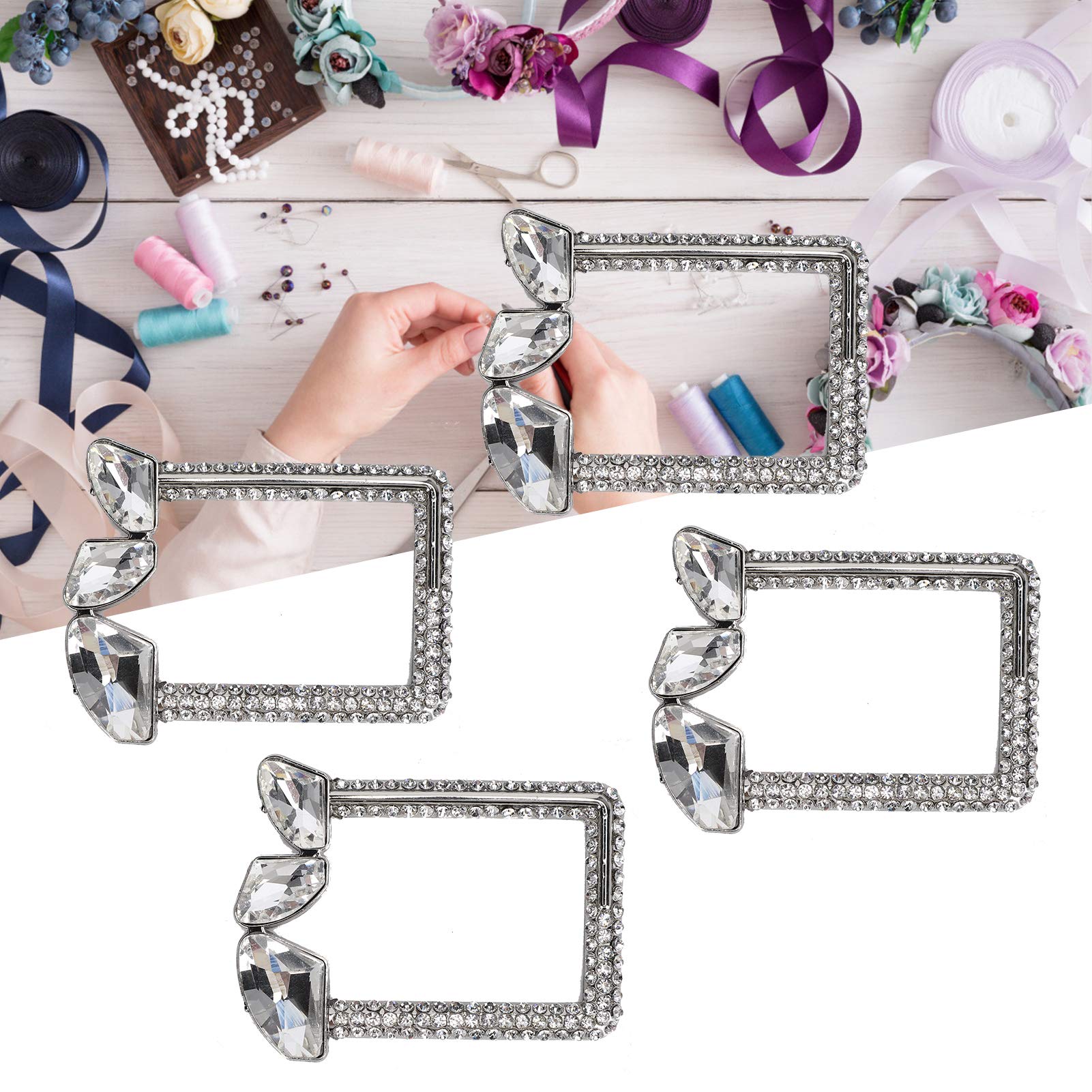 2 Fermagli Per Scarpe Con Perle E Decorazione Floreale - Per Scarpe Da Sposa, Eventi E Feste, Stile Noeud Papillon - Foto 5