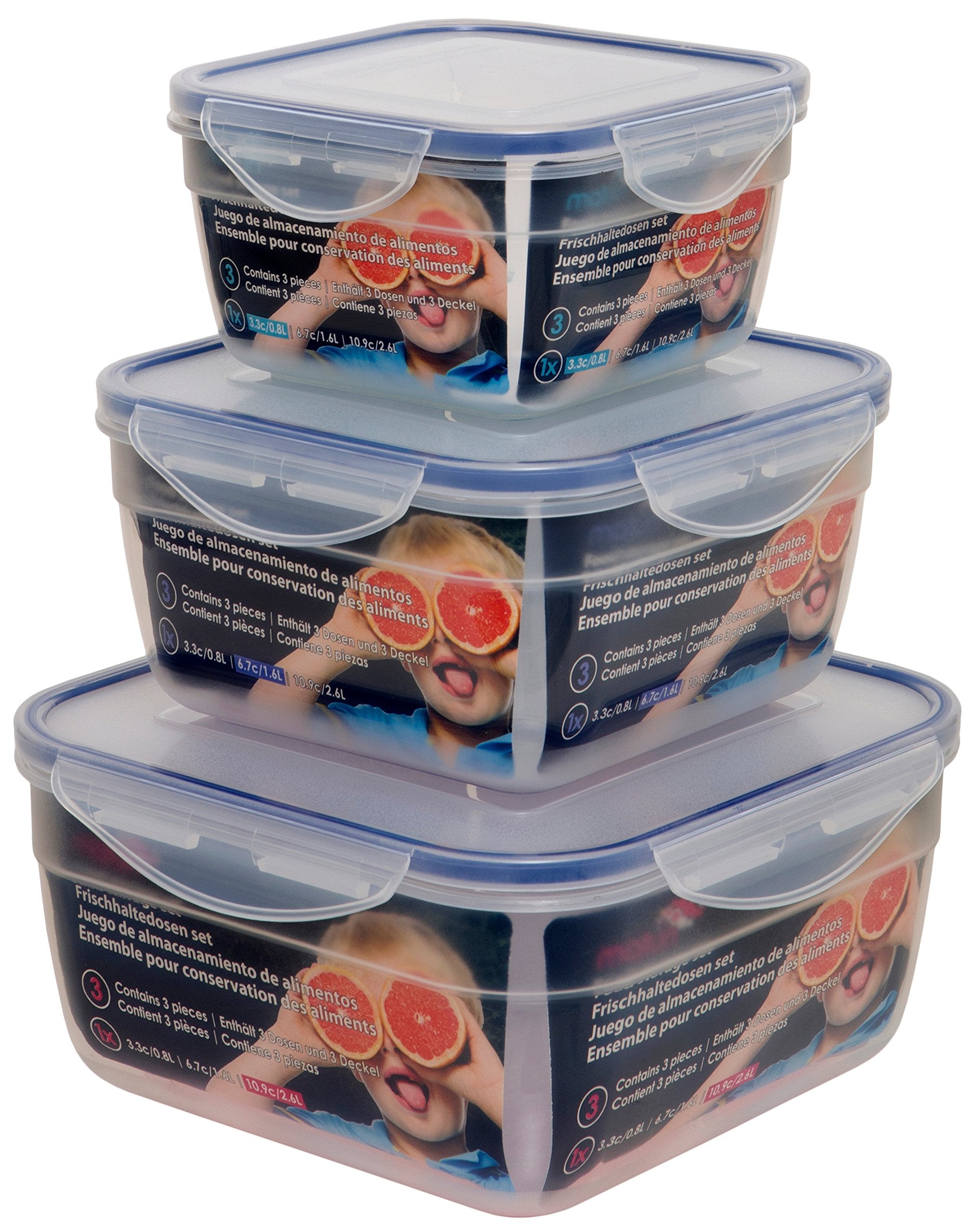 Set 3 Contenitori Ermetici Per Alimenti, Con Coperchi A Prova Di Perdite - Verde, Senza BPA, Per Microonde E Viaggi