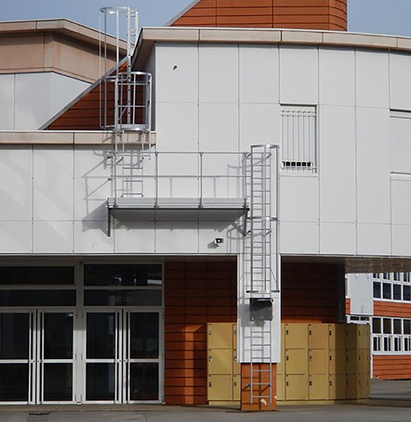 Echelle à crinoline avec sortie, palier latérale 0,6m et porte de condamnation - Hauteur à franchir de 5.80 à 6.10m - CS61-CPSL60-CVAP - 6