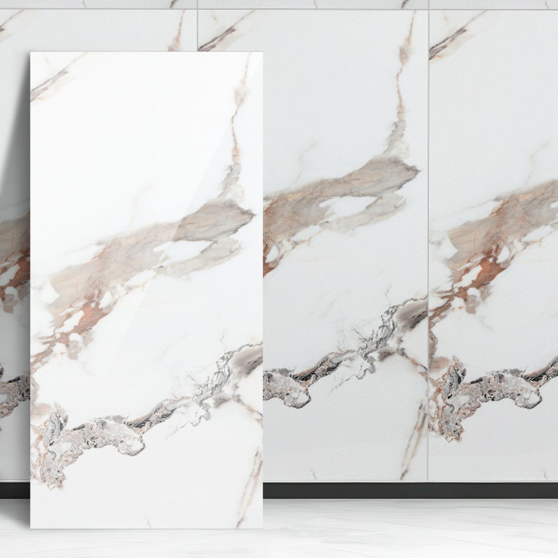 Sckkelizz  4X Papel Pintado Adhesivo Imitación Azulejo Con Textura Mármol, Apto Para Cocinas, Baños, Chimeneas Y Lavaderos, 120×60 Cm Platino , Leroy Merlin