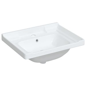 Lavabo Da Incasso Rettangolare In Ceramica Bianca - 81x46 Cm, Design Moderno, Per Top Bagno Su Misura