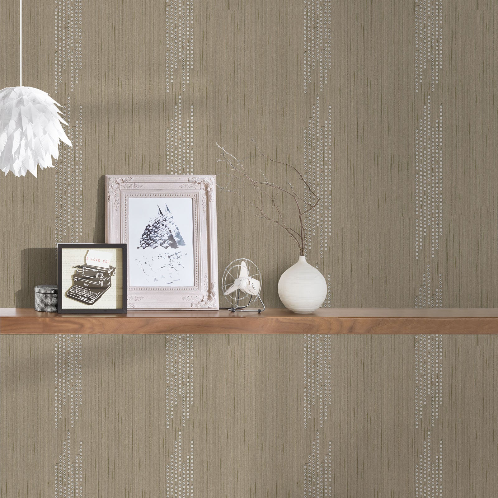 Papel pintado marrón y blanco estilo retro papel pintado con estampado punteado moderno papel pintado decorativo para sala de estar