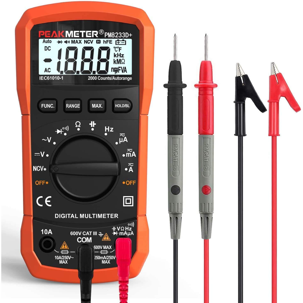 Multimètre numérique à plage automatique, testeur de tension ampère-ohm ...