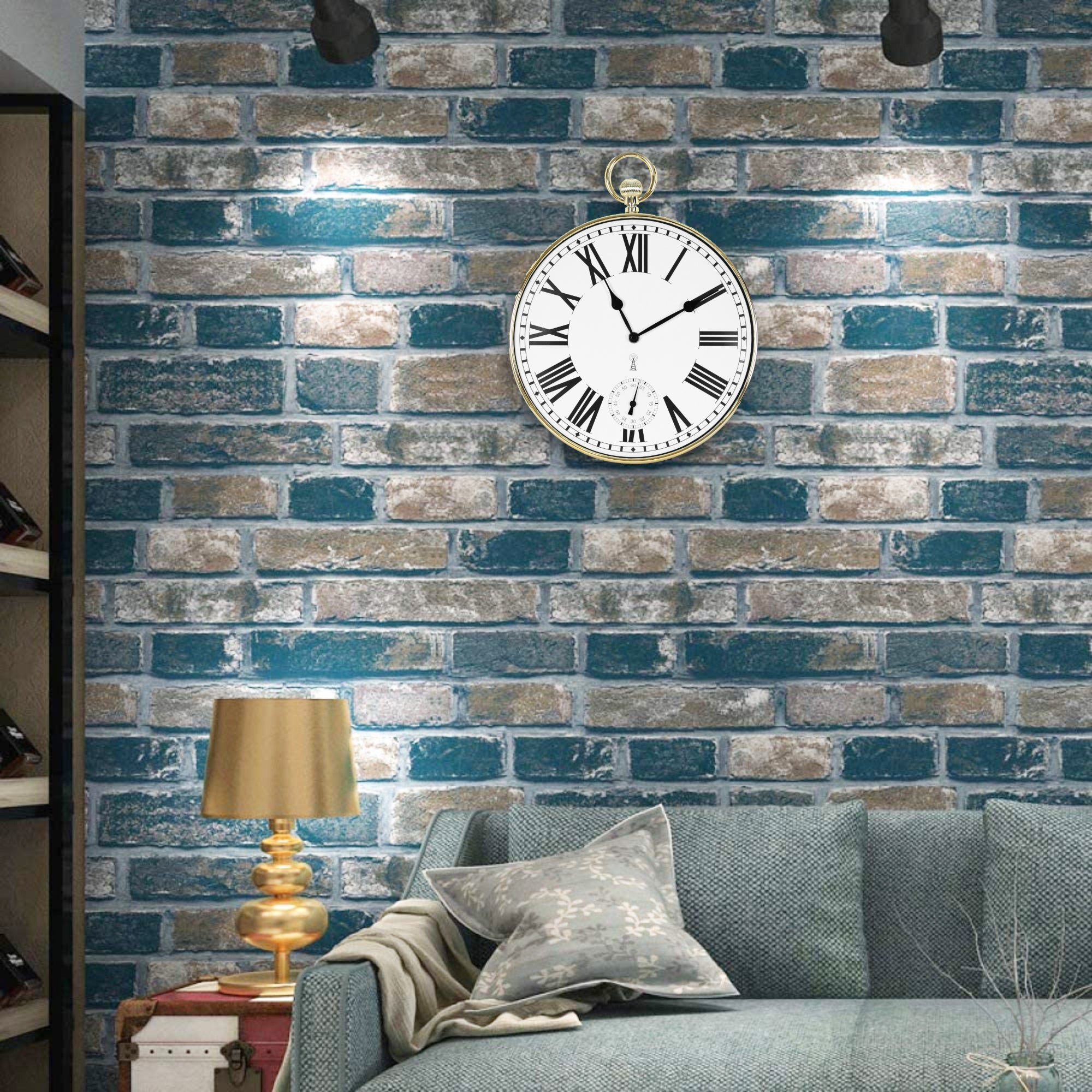 Orologio da parete di design FISHTEC, Orologio a soffietto in stile vintage, Grandi numeri romani, Facile da leggere, Radiocontrollato, Ø 30 CM - 8