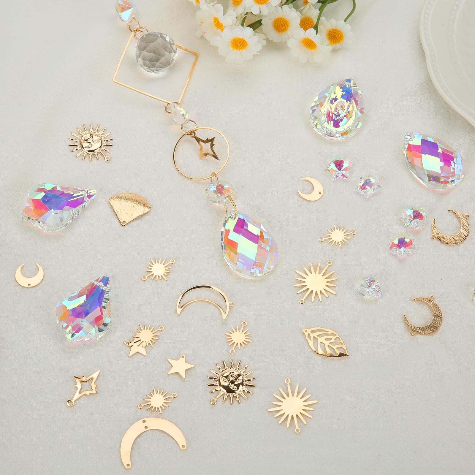 Kit DIY 400 pièces suncatchers pour adultes, matériel d’art créatif, cristaux et prismes suspendus, décoration intérieure lumineuse - 6