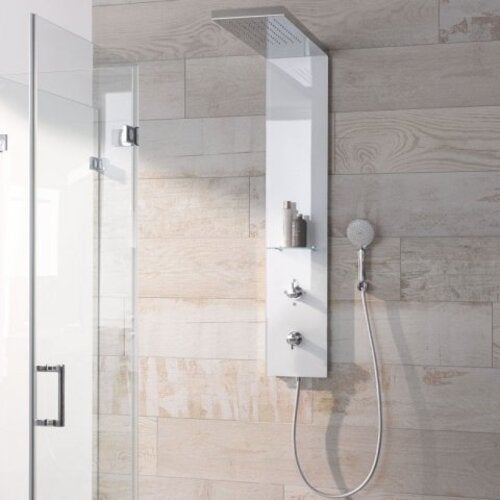 Placa de ducha HSK LAVIDA Wall 2.0, color vidrio blanco (42) o negro ...