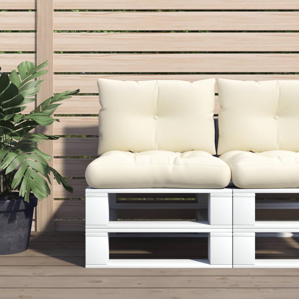 Poduszki na palety, 2 szt., kremowe, tkanina vidaXL