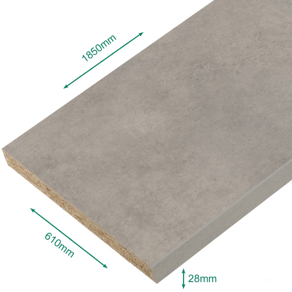 Plan de travail stratifié CPL béton 1850 x 610 x 28 mm - PEFC 75% - Gamme Essentiel - 3