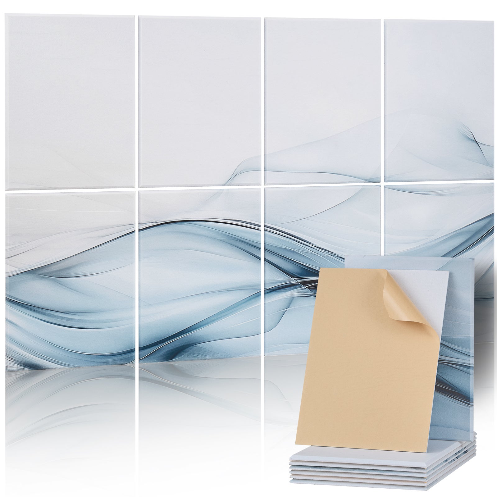 8x panele akustyczne panele ścienne akustyczne 120x80cm samoprzylepne motyw jedwabny VEVOR