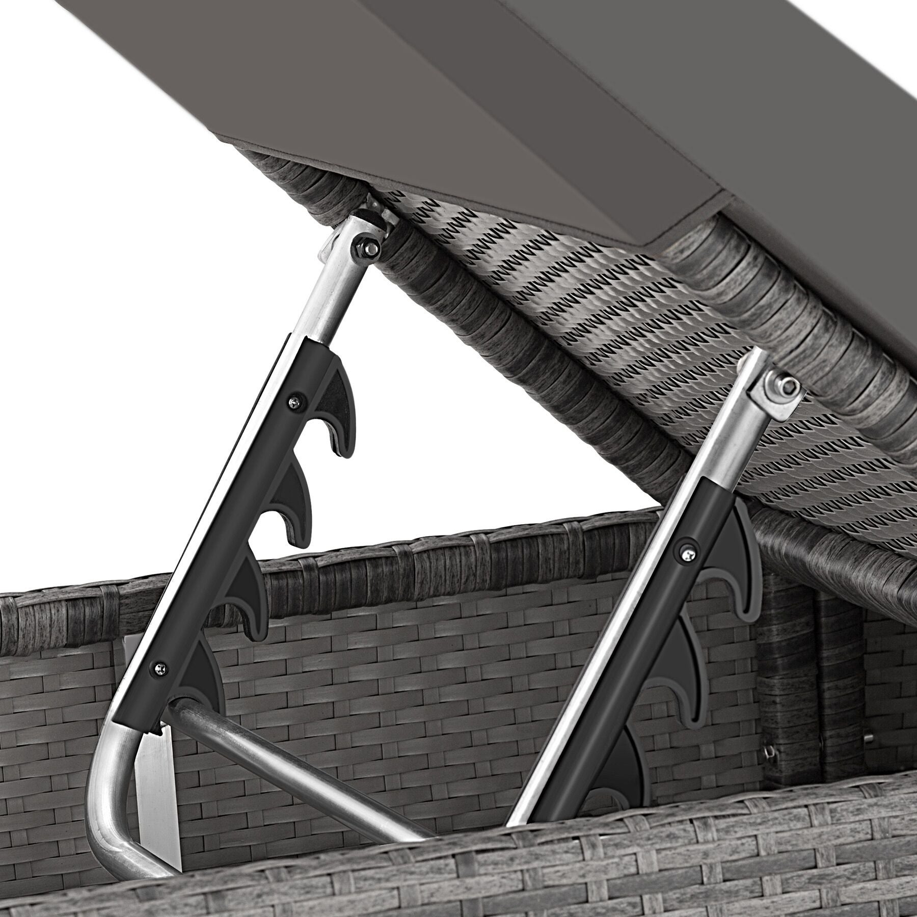 Lot de 2 bains de soleil en résine tressée et aluminium avec housse de protection TECTAKE - 7