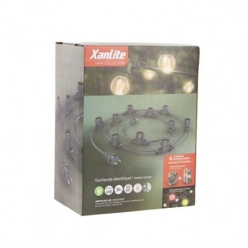 Xanlite - Guirlande Guinguette LED Noire, Compatible Ampoules E27, 5m Extensible - GRL5230VB - 7
