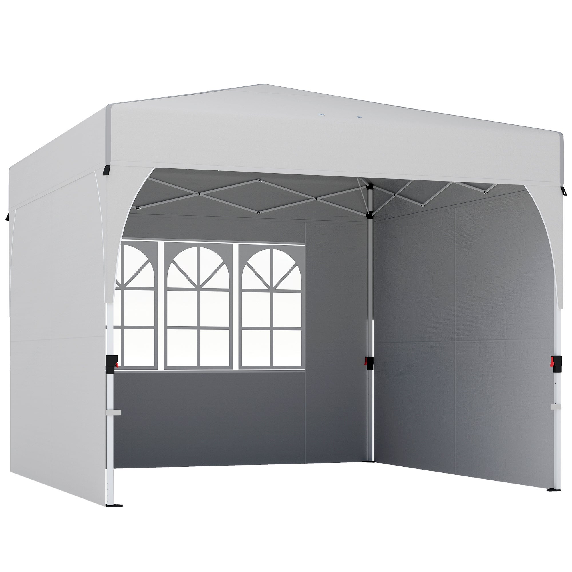 Altana ogrodowa typu pop-up 3 x 3 m, regulowana wysokość, składana, ochrona UV50+, 3 panele boczne, kremowa