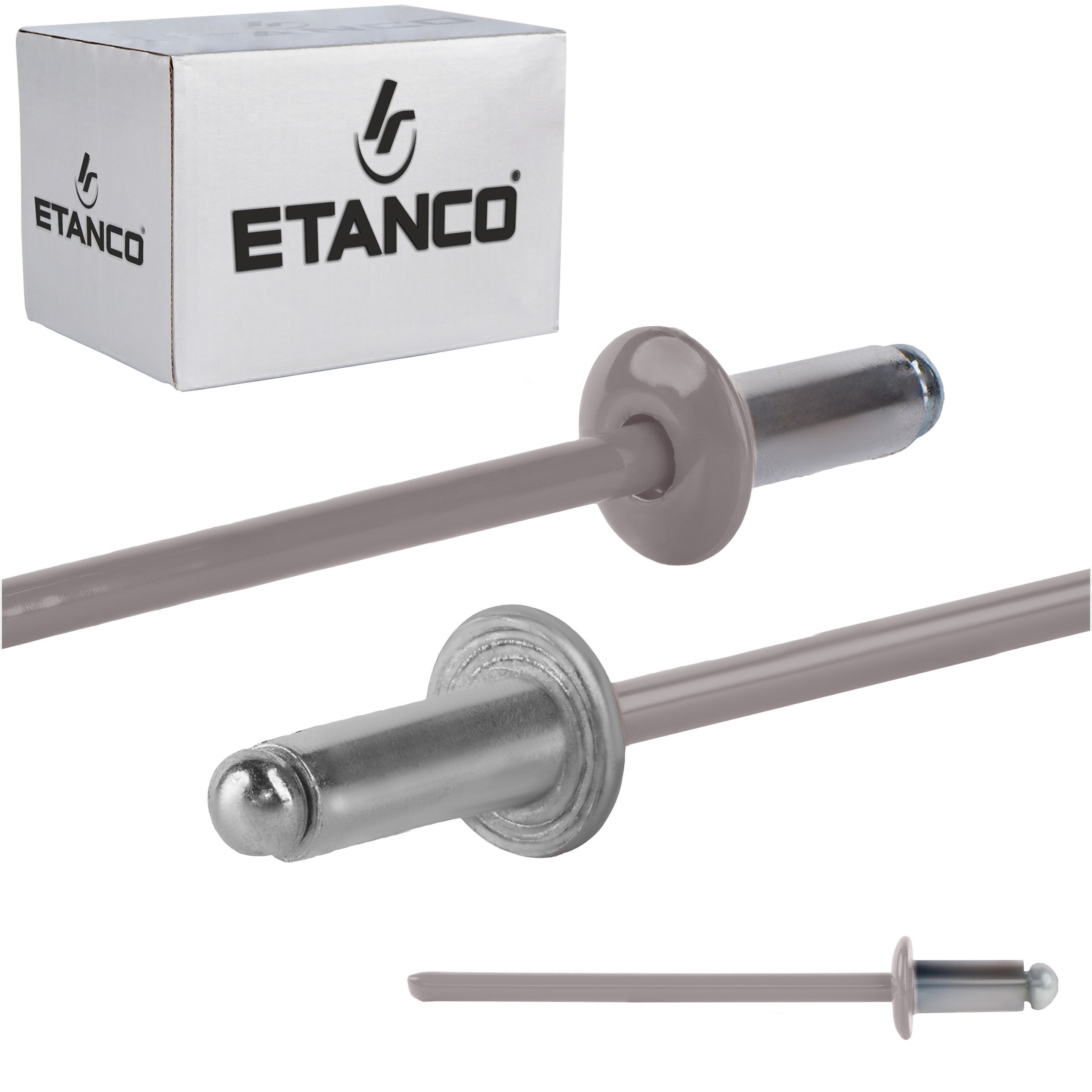 Nity aluminiowe zrywalne Etanco 3,2x6 mm RAL 9007 500szt