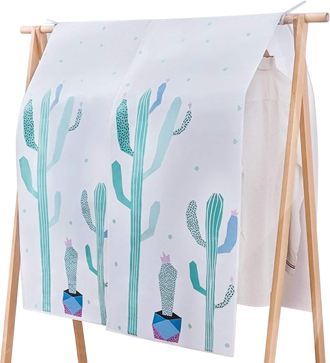 Wodoodporny i pyłoszczelny pokrowiec na wieszak, wykonany z półprzezroczystego tworzywa EVA, odporny na wilgoć i kurz, idealny do szaf i garderobów