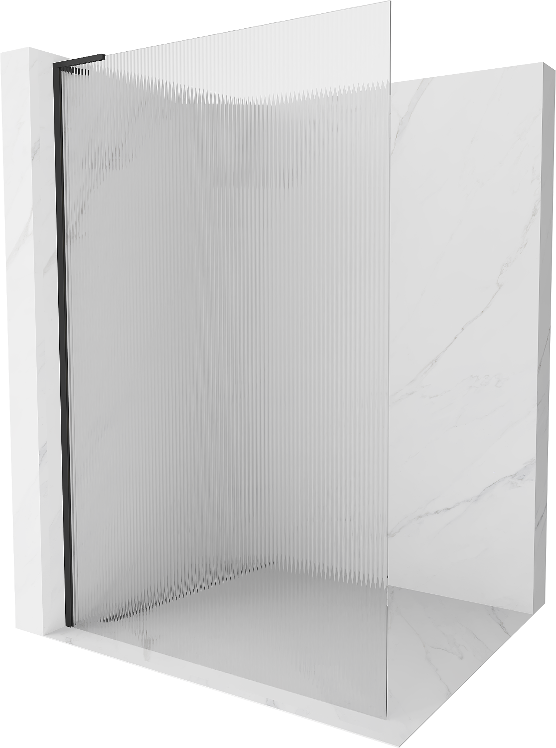 Mexen Kioto L ścianka prysznicowa Walk-in 100 x 200 cm, prążki, czarna - 800-100-103-70-09