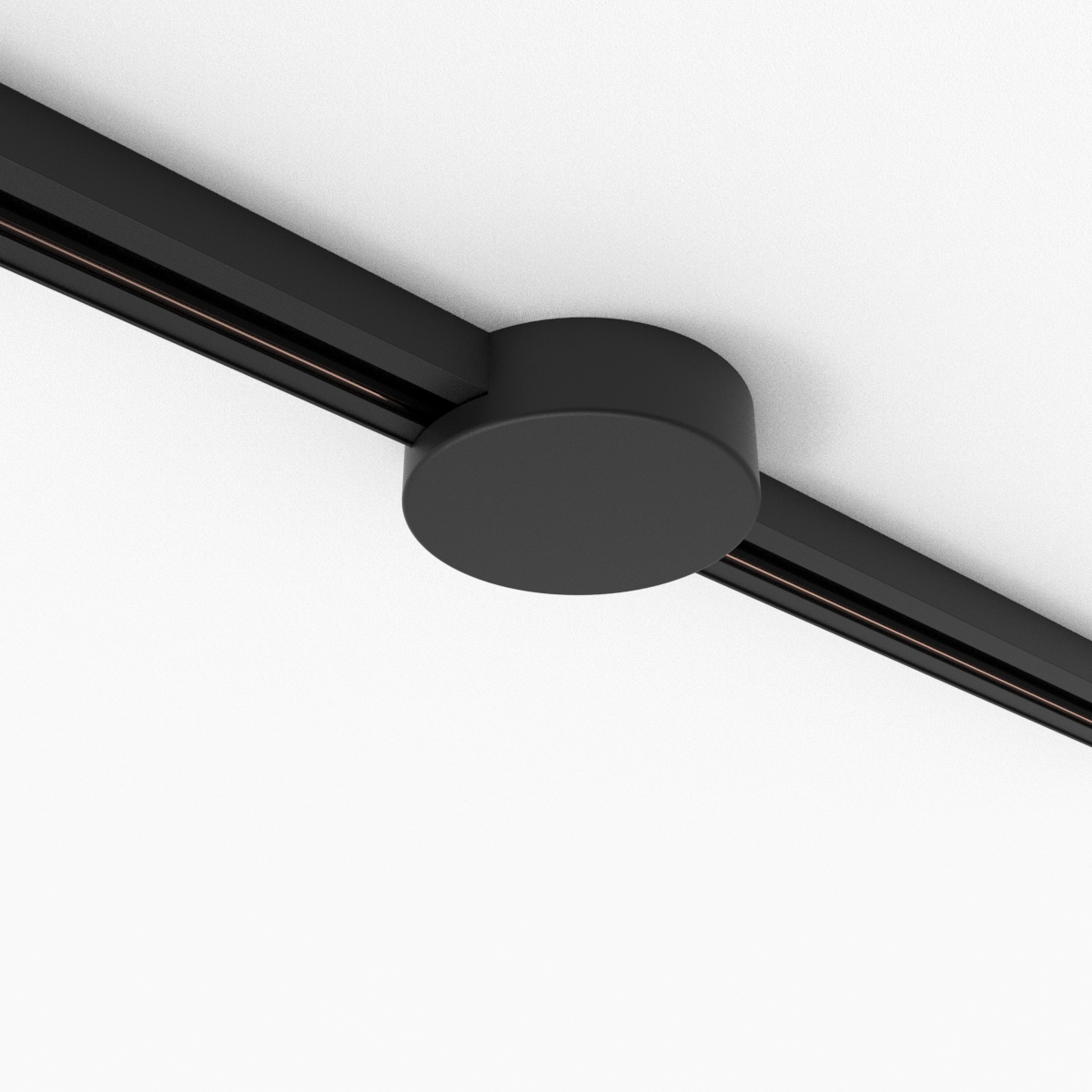 Okrągła płyta sufitowa do systemu oświetlenia szynowego czarna 1-fazowa - Iconic