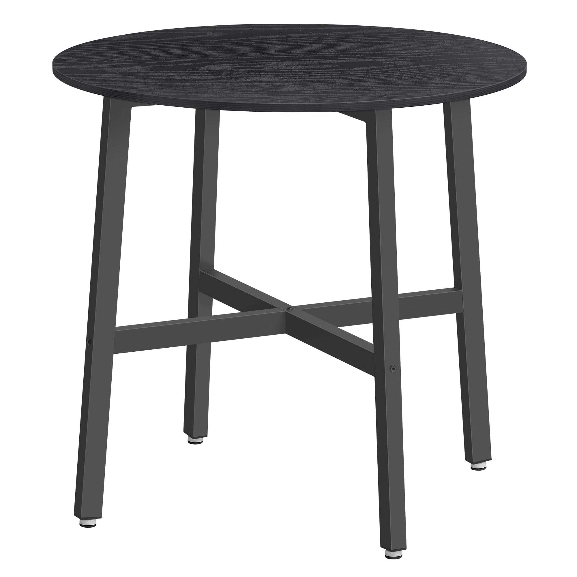 Genérico Negro Mesa De Comedor Redonda Estilo Industrial - Ébano Cocina - Imagen 3