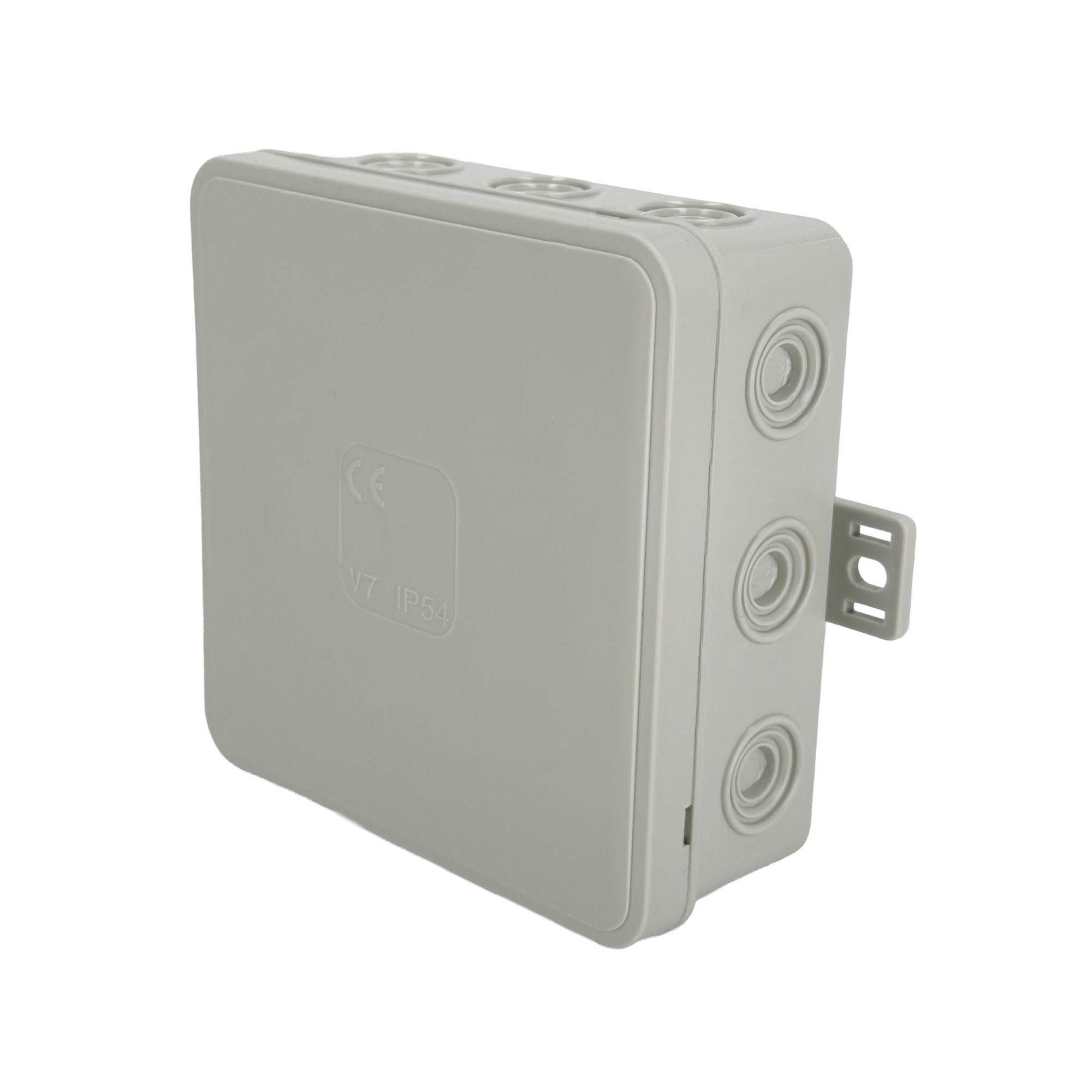 Puszka natynkowa hermetyczna elastyczna 100x100x41mm 12-wlotowa, zamknięcie "na klik" IP54 szara EDO