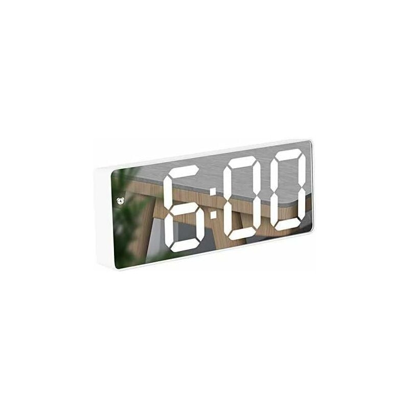 Hiseeyo Réveil Numérique LED 4.3 Pouces Avec Température, Calendrier, Snooze Et Luminosité Ajustable - Vert