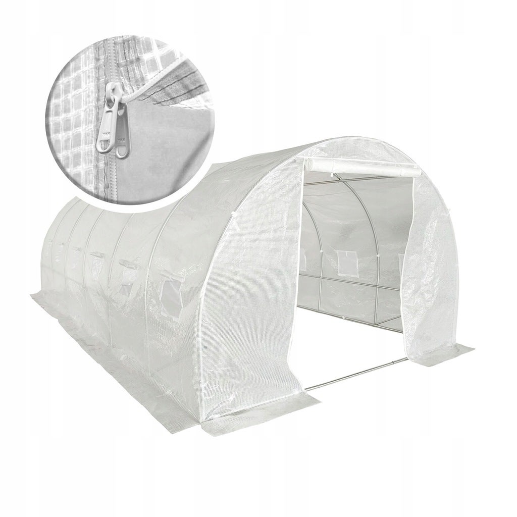 Duży tunel foliowy ogrodowy 6x3 szklarnia warzywa namiot XXL 18m2 biały UV4 - 3