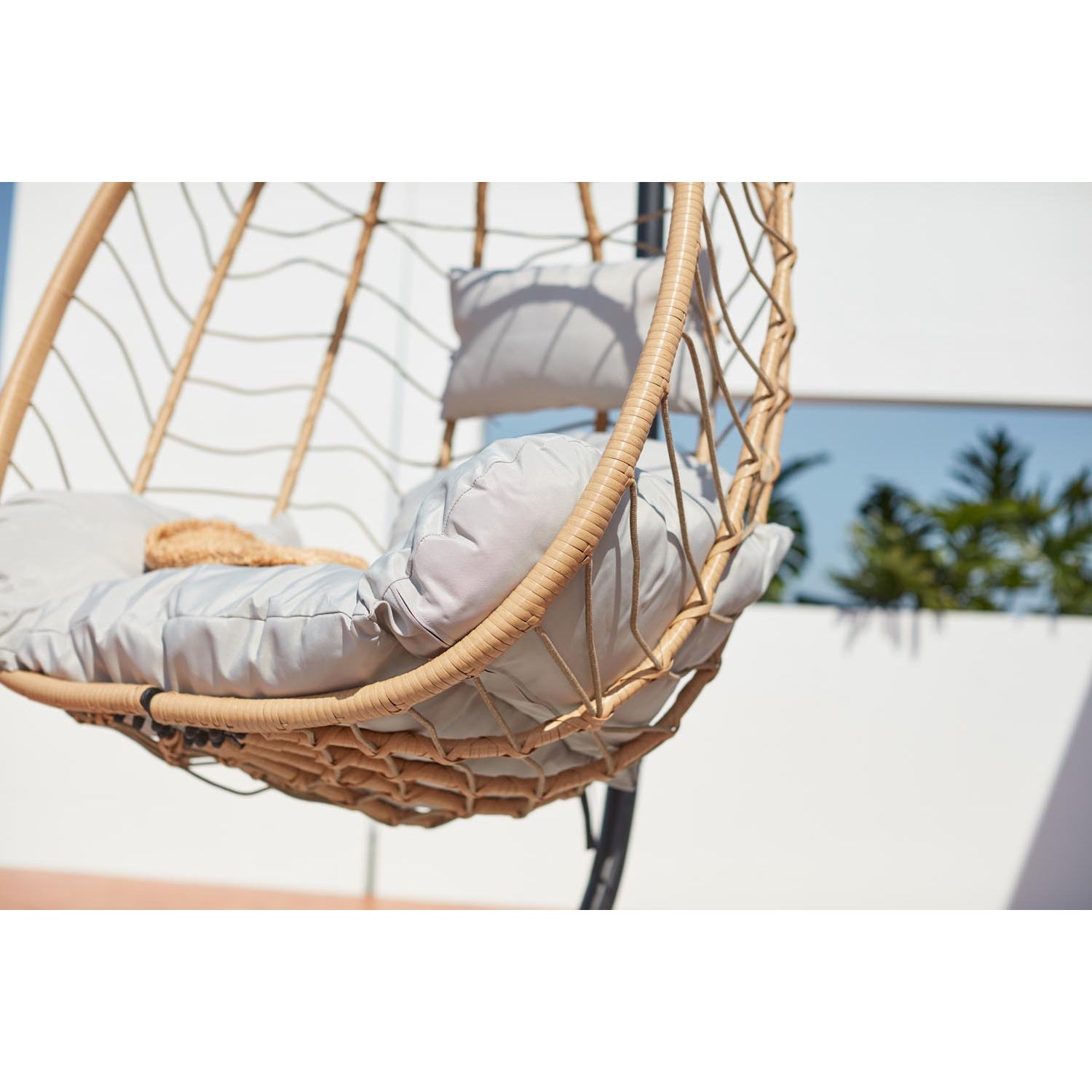 LIMA Cadeira suspensa em resina com efeito rattan natural - 6