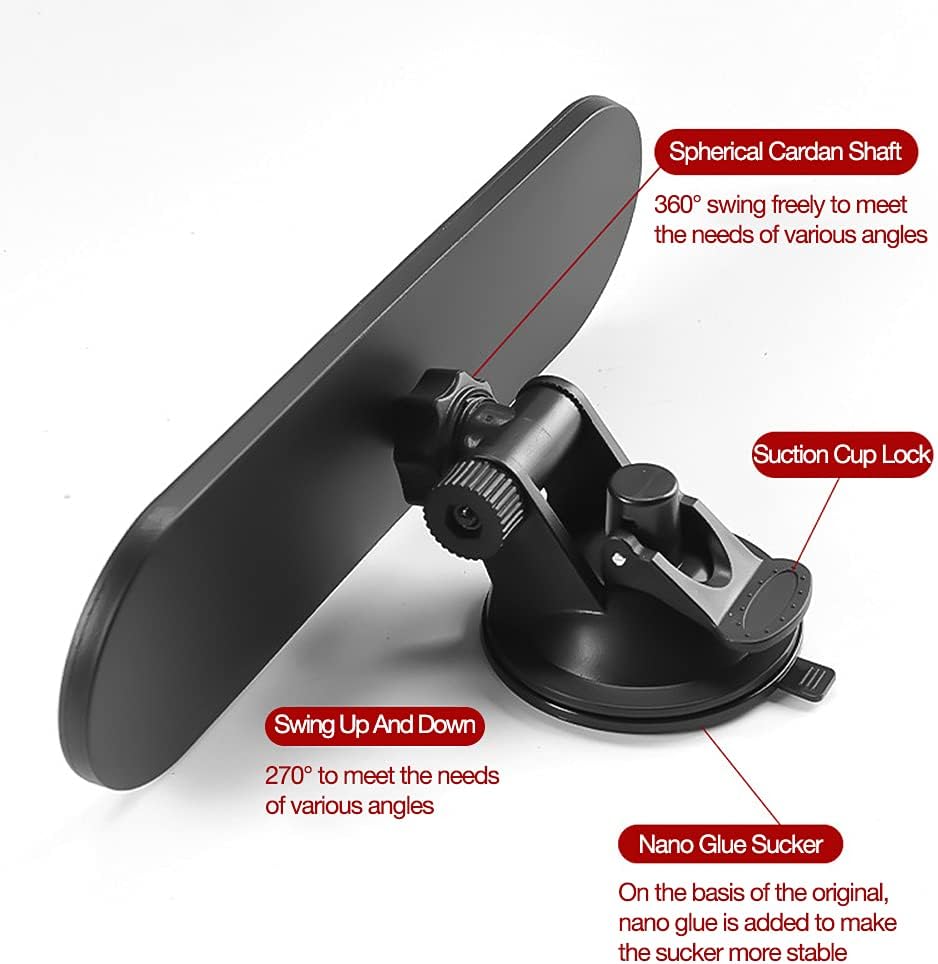 Rétroviseur Panoramique Voiture, Rétroviseur Intérieur Universel, Rétroviseur Intérieur avec Ventouse, Camions, Suv, 220 X 65 mm - 3