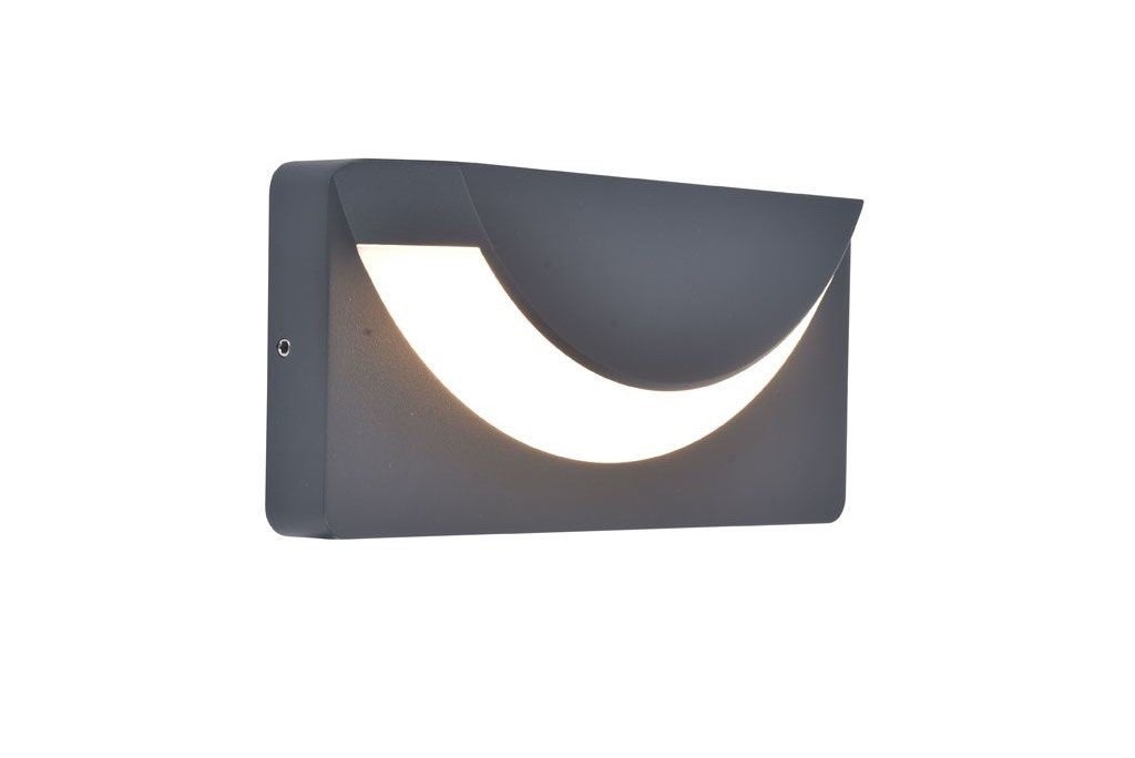 Kinkiet zewnętrzny LUPS LED 14W Ciepła biel 450lm szary i odcienie szarości wym: 10,1x23x4,8 cm IP54 Lutec