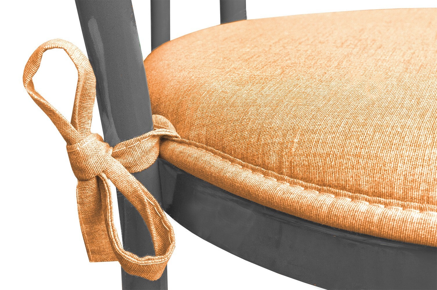 Lot De 4 Coussins De Chaise Rond Coton Lavable Doux Housse De Chaise Couleur Unie Pastel Orange - 2