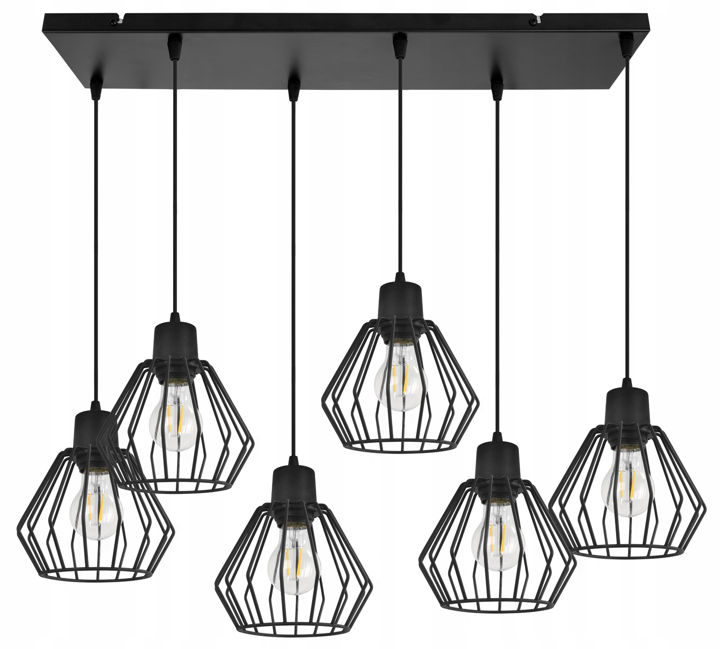 Lampa sufitowa wisząca Nuvola 6xE27 abażur geometryczny czarny Light Home LH