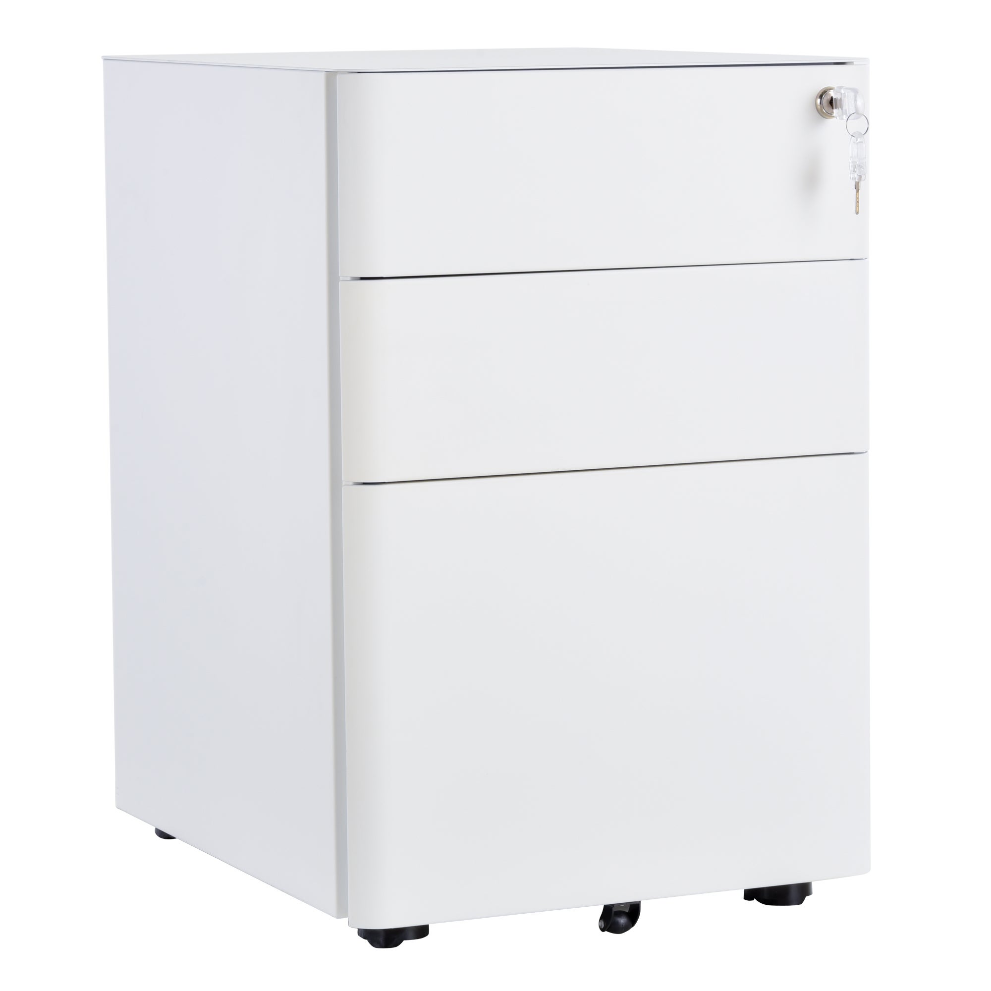 Armoire Verrouillable, Commode de Rangement Roulante avec 3 Tiroirs ...