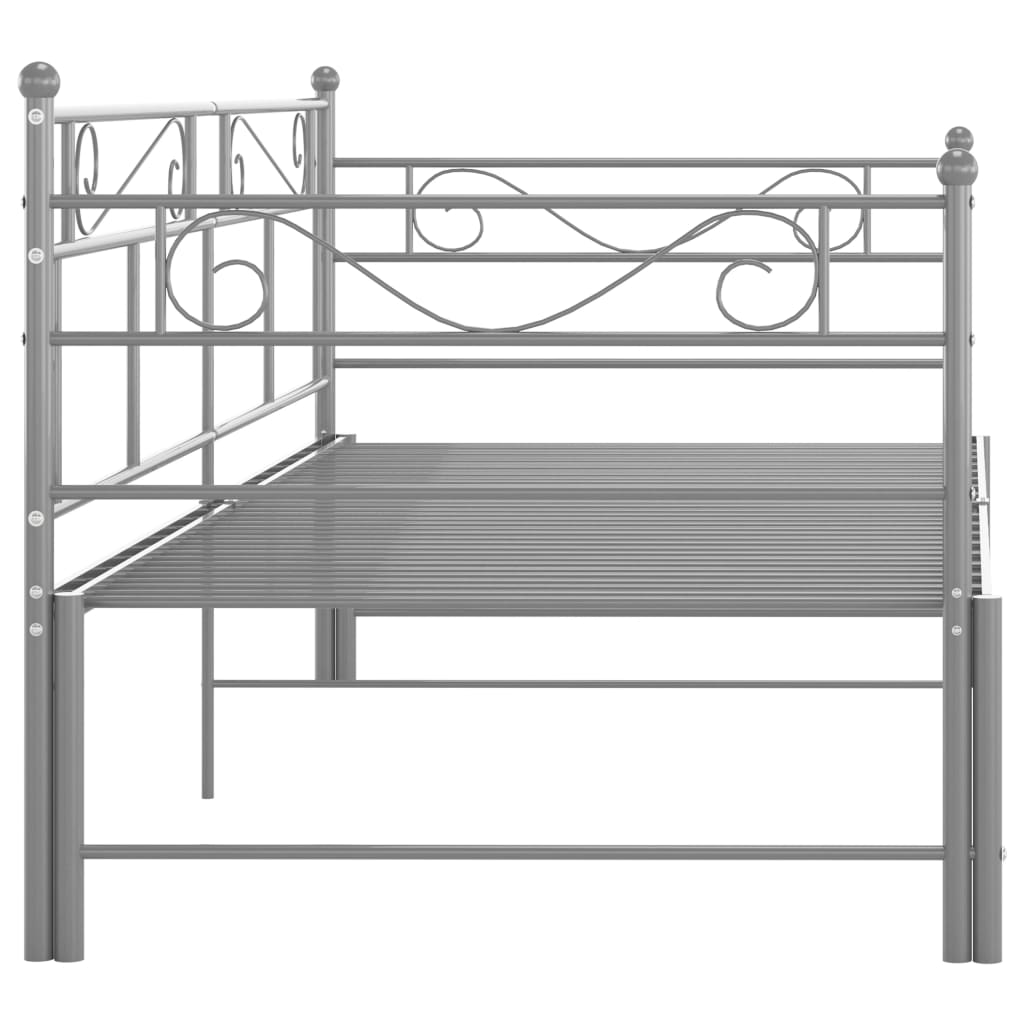 Maison Exclusive - Cadre de canapé-lit extensible sans matelas gris métal 90x200cm - 8