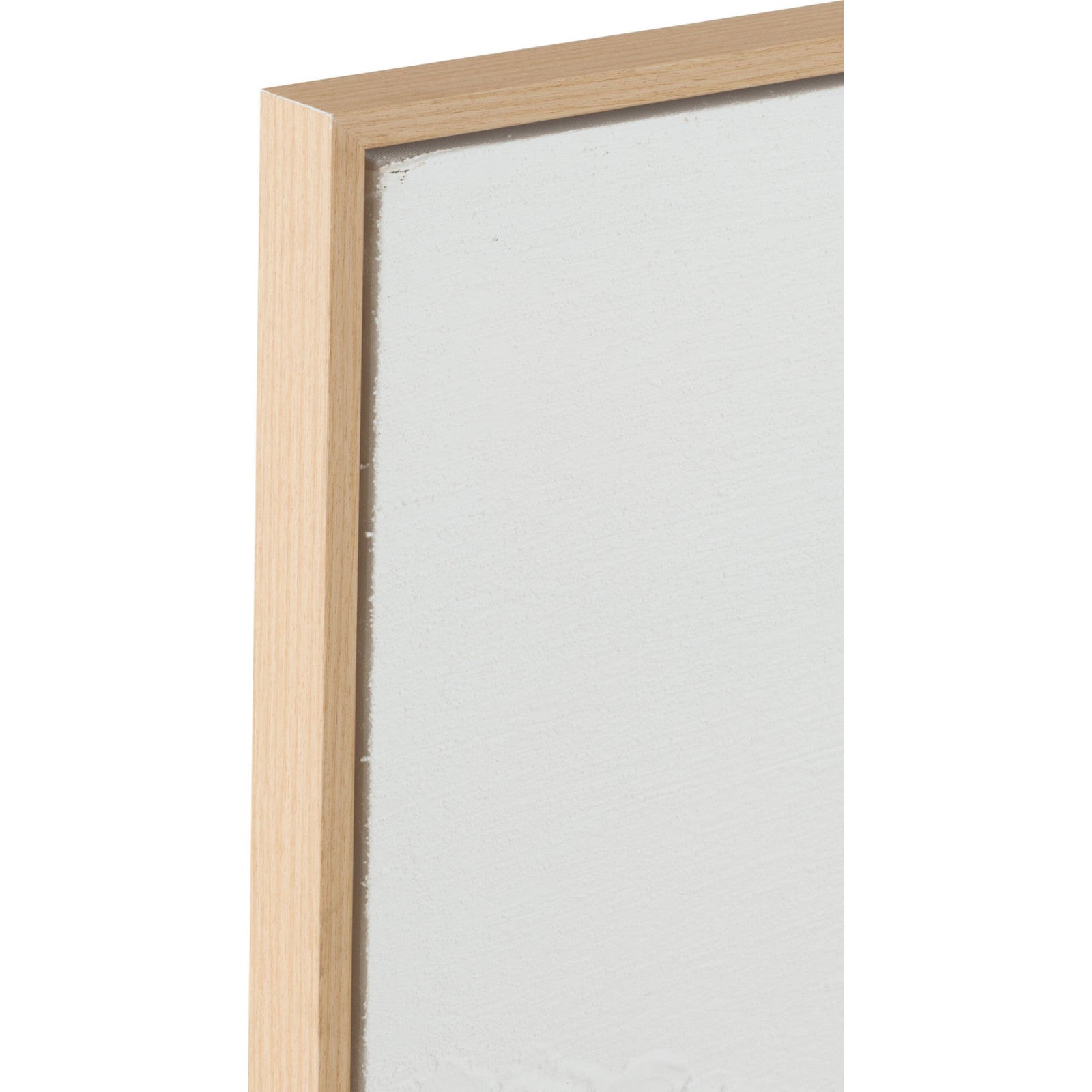Tableau toile blanc relief élégant décoration murale contemporaine 120 x 4 x 80 cm Blanc texturé et cadre bois naturel - 3