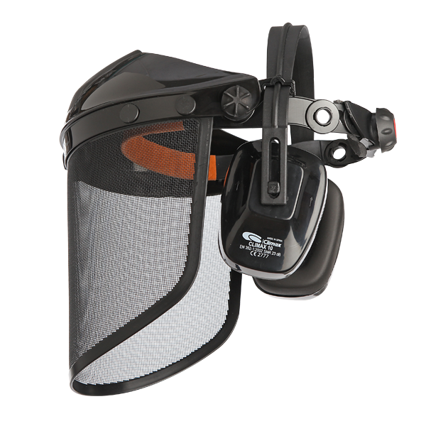 Work Visera Visera de trabajo protectora con auriculares integrados Climax 10 ...