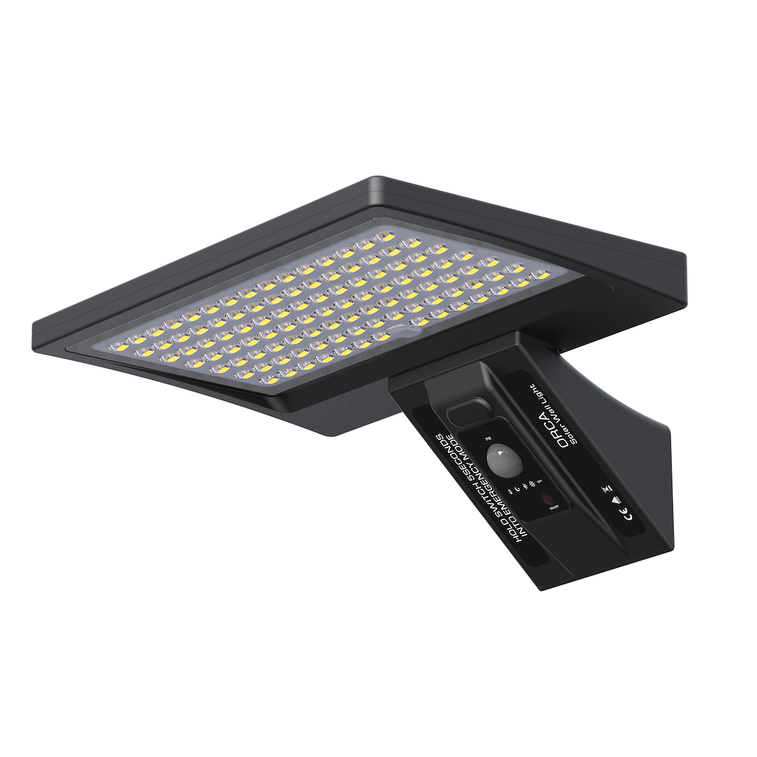 Proiector solar LED cu senzor de mișcare, negru, 8 W, 4000 K, 1000 lm ...
