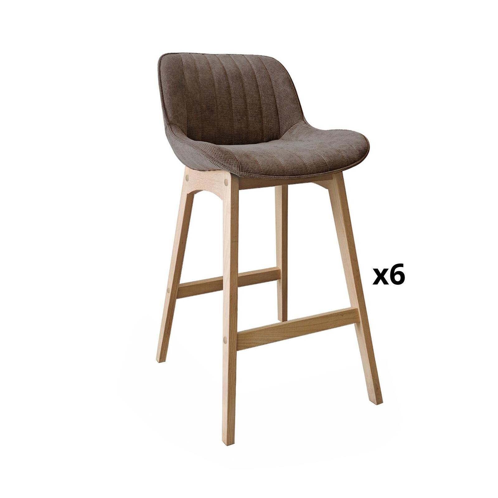 Set Taburetes NORDEN Roble y Pana H75cm - 2