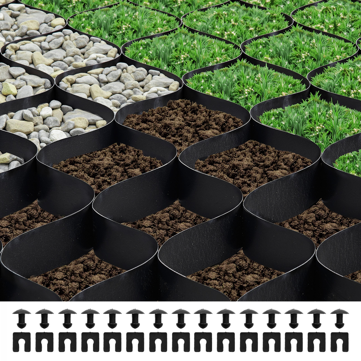 Stabilisateur de Gravier,VEVOR 8,2x1,2 m,Profondeur 50 mm,Retenue de ...