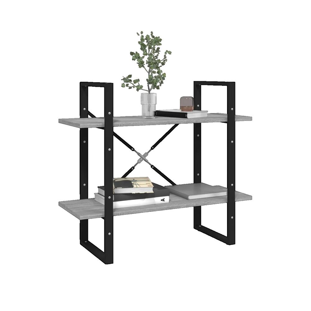 Biblioteczka vidaXL Sonoma szara 2 poziomy drewno inżynieryjne 80x30x70cm
